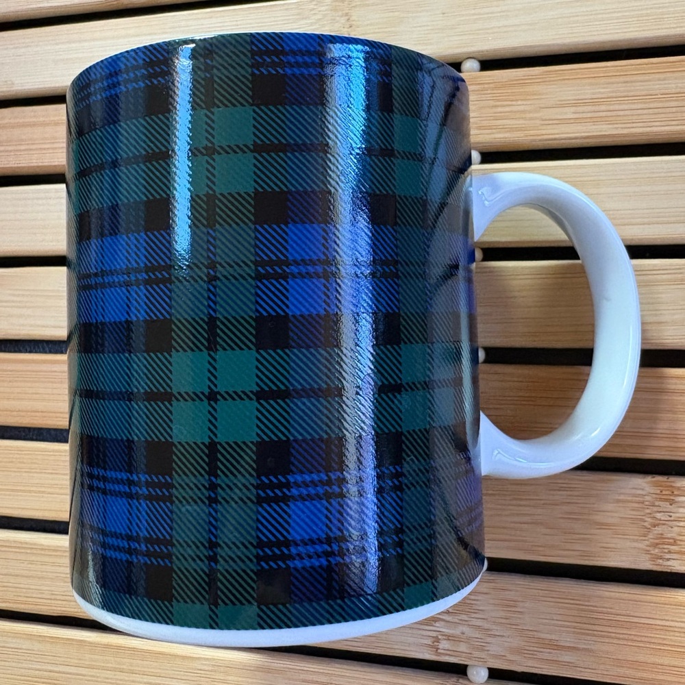 Tommy Hilfiger Plaid Ceramic Mug - Blue and Green
